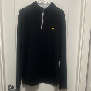 Authentic Black Half-Zip Pullover with Masters Golf Tournament Yellow Logo